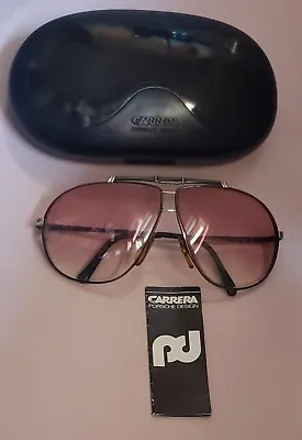 Vintage Carrera 5401  Black/Gold  Sunglasses + Case 80's 91 62mm 07  Small 125 • $185.13