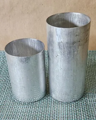 Set Of 2 ROUND PILLAR Seamless Aluminum Candle Molds 3 Inches In Diameter • $16.95