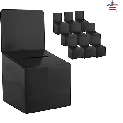 10 Pack Of Medium Cardboard Ballot Boxes - Suggestion Box - Raffle Box - Black • $59.99