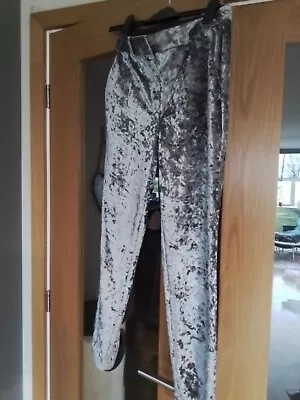 On Trend Velvet Silver Trouser Suit TOPSHOP Never Worn Size 8 • £30