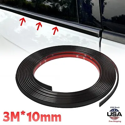 Car Side Door Black Chrome Strip Bumper Protector Trim Tape Sticker Accessories • $8.36