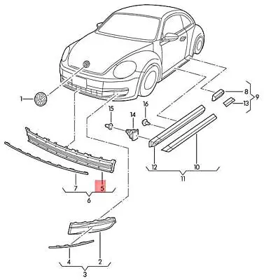 $140.59 • Buy Genuine VW Beetle Cabrio Cabriolet Vent Grille Satin Black 5C5853677J9B9