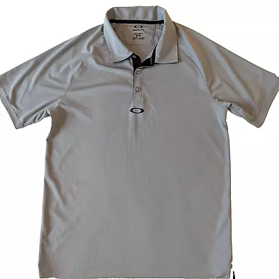 Oakley Hydrolix Polo Golf Shirt Mens Medium Regular Fit Short Sleeve Gray • $14.49