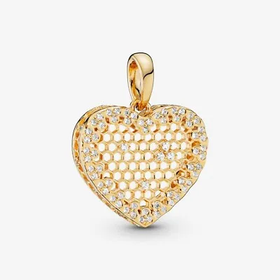 New 100% Genuine Authentic Pandora Shine Gold Honeycomb Lace Pendant 367111CZ • £79.99