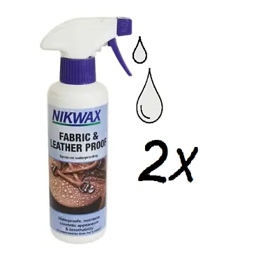 2x Nikwax Fabric & Leather Proof Spray-On Re Waterproofing 300ml • £17.99
