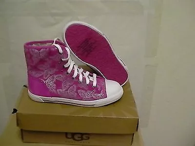 Girls Ugg Australia Lavender Johney Butterfly Hi Top Sneakersize 3 Youth • $54.95