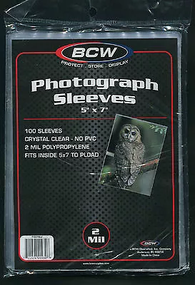 100 BCW 5 X 7 Soft Photo Protective Sleeves • $3.75