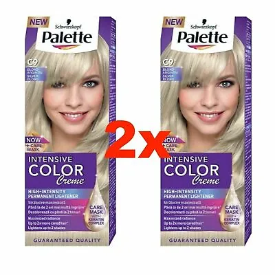 2 XSchwarzkopf Palette Intensive Color Creme Silver Blonde C9 Permanent Hair Dye • £14.10