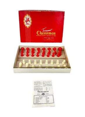 Vintage 1945 Lowe Tournament Chessmen Weighted Plastic Chess Set No.805 USA • $114.81