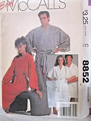 Vtg 80s EASY McCall's Sewing Pattern Womens Mens Unisex Kimono Robe • $9.75