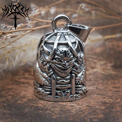 Caged Gremlin Motorcycle Biker Bell Accessory Or Key Chain For Luck Silver Men • $13.99