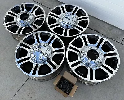 Platinum F-350 20  Ford Factory Black Oem Wheels Rims F-250 Lariat Limited Lugs • $1199.99