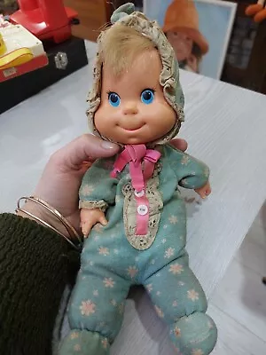 Vintage Talking Mattel Blue Baby Beans Bag Doll 1970's Working Condition • $44.21