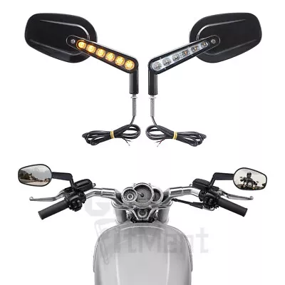 Rear View Mirrors LED Turn Signals Muscle For Harley Davidson VROD V-Rod VRSCF • $114.39