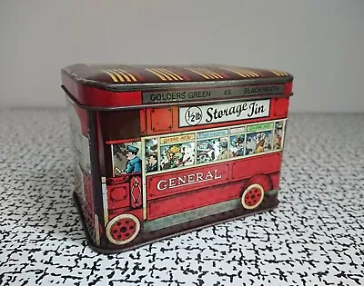 Vintage Retro Ian Logan London Bus Sweet Biscuit Tin Shabby Chic Shop Display • £10