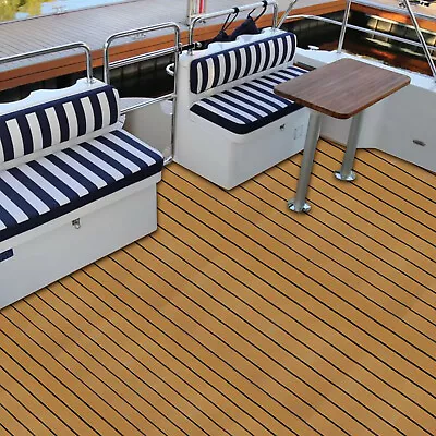 EVA Foam Boat Marine Yacht Boat Deluxe Flooring Mat Faux Teak Decking Sheet Pad • $42.75