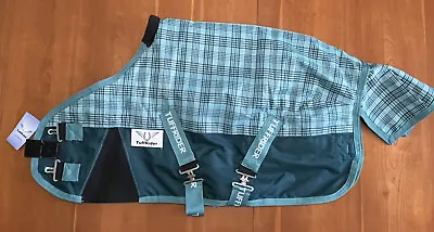 NEW TuffRider 1200D Ripstop Mini Horse Med 220g Turnout Blanket - 36  TEAL PLAID • $64