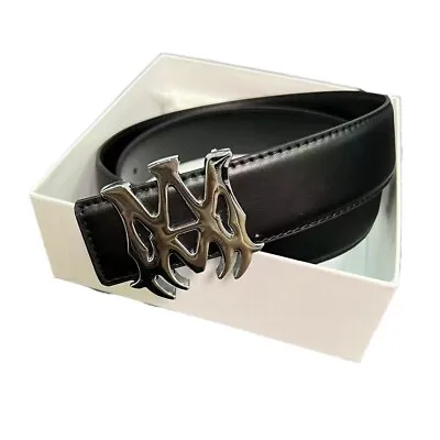 Fashionable Luxury Men's Belt 3.8 Width Flat Buckle Belt Jeans • $30.70