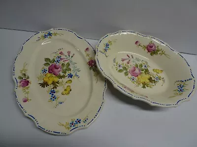 Vintage Mikori Ware Matching Platter And Serving Bowl Hand Painted Japan • $24.99