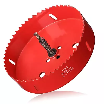 Hole Saw 6” (152Mm) For Wood HSS Bi-Metal Hole Cutter With Pilot Drill Bit For • $22.61