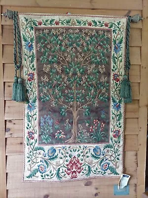 Tapestries LTD High Point NC TREE OF LIFE Wall Hanging W/TWO TASSLES WOODEN ROD • $87.99