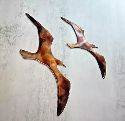 Two Birds Flying Metal Wall Art Accents Copper/bronze 5 1/2  X 7  & 4  X 5  • $18.74