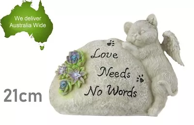 21cm Memorial Cat Plaque Inspirational Word Love Cemetery Ornament Statue Garden • $32.99