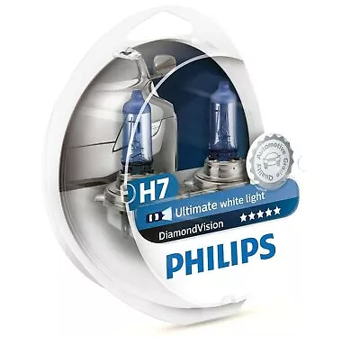 Philips Pack Of 2 H7 Halogen Headlight Bulbs Diamond Vision 5000K Ultimate White • $23.96