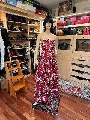 Naeem Khan Printed Size Xxs Long Strapless Dress • $625