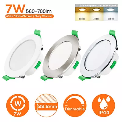 £5.99 • Buy LED Recessed Ceiling Lights Ultra Slim 7W Round/Square Downlights Bathroom 230V