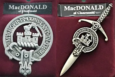 MacDonald Of Clanranald Scottish Clan Crest Pewter Badge Or Kilt Pin  • $30.95