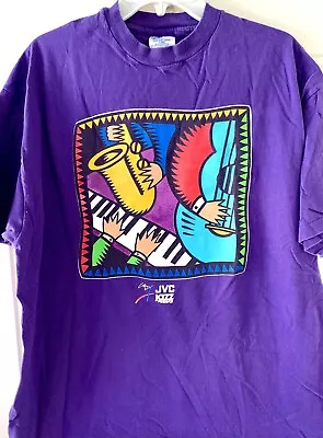 Vintage 1994 JVC Jazz Festival Purple T Shirt Saxophone XL • $19.99