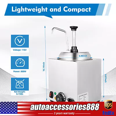 800W 2.5L Stainless Nacho Cheese Dispenser Electric Cheese Warmer Machine • $161.50