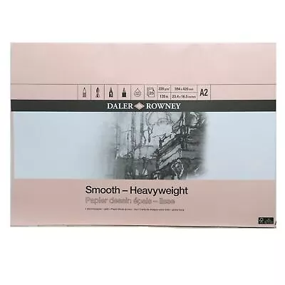 Daler Rowney Heavy Weight Cartridge Paper Pad A2 220gsm 25 Sheets Drawing Pad • £28.23