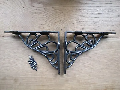 PAIR Of BROMLEY Cast Iron Antique Rustic Vintage Retro Scaffold Shelf Brackets • £12.99