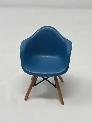 Miniature 1:12 Scale Eame Molded Armchair - Blue Mini Mid Century Modern Chair • $36.99