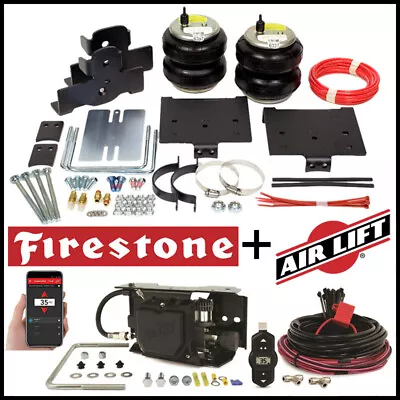 Firestone Rear Helper Springs & Air Lift Compressor Kit Fits 2004-2008 Ford F150 • $1084.95
