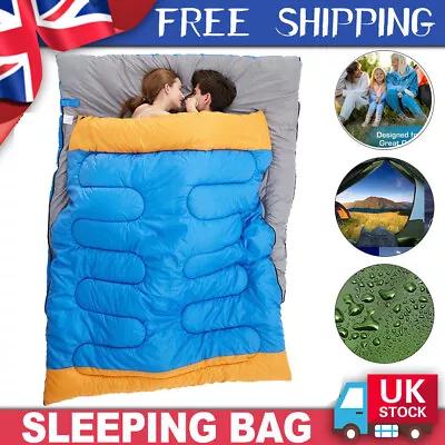 4 Season Sleeping Bag Waterproof Outdoor Camping Hiking Envelope Double Zip Bag • £14.99