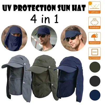 Summer UV Protection Sun Hat Baseball Cap With Neck Face Flap For Fishing Hiking • $10.28