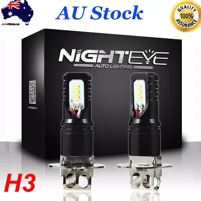 NIGHTEYE 2pcs H3 160W 6000K LED Fog Driving Light Bulbs Car Lamp Globes White • $29.99