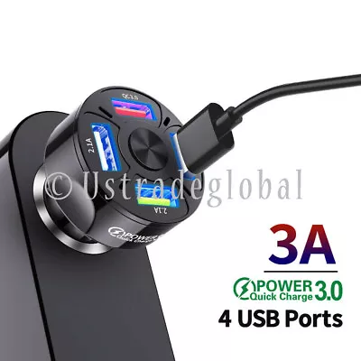 4 Ports USB Car Charge 45W Mini Fast Charging For Phone Charger Adapter (in Car) • $5.92