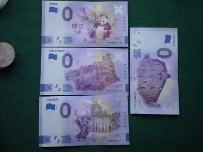 0 Euro Limited Edition Souvenir Banknote Set Of 4 Dif Countries • £22.37