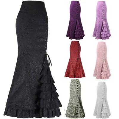 Skirt Fishtail Gothic Corset Long Mermaid Steampunk Vintage Victorian High Waist • $17.37