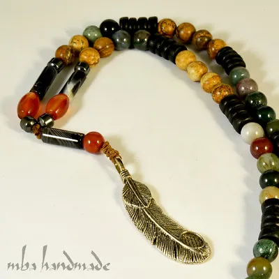 Men's Carnelian Agate & Jasper Genuine Gemstone Beads Shamballa Necklace • $44