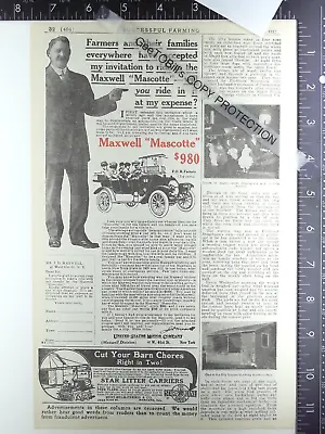 1912 ADVERTISING For United States Motor Co Maxwell Mascotte Car Automobile $980 • $13.50