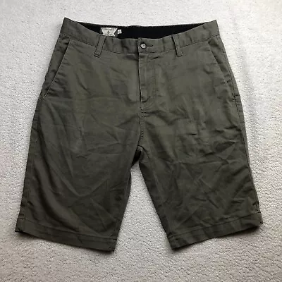 Volcom Chino Shorts Mens 30 (Measure 32) Gray/Brown Flat Front 10  Inseam • $8.93