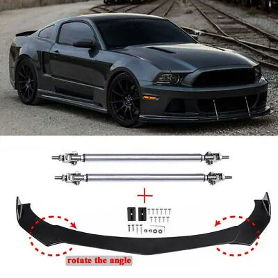 For Ford Mustang 2000-2021 Front Bumper Lip Splitter Spoiler + Strut Rods Set JQ • $47.39