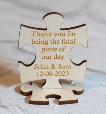 £61 • Buy Wedding Wooden Favours PERSONALISED Wedding Day Table Decorations,Puzzle Favours