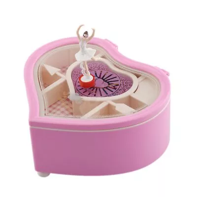 Rotary Dance Girl Ballerina Musical Jewelry Love Heart Shape Box New Year Gift • $22.99