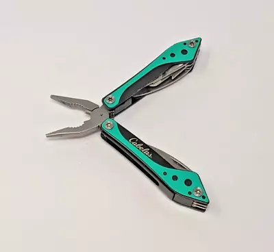 Cabela's Teal Mini Multi Tool Spring Open Needle Nose Pliers Scissors Saw • $7.99